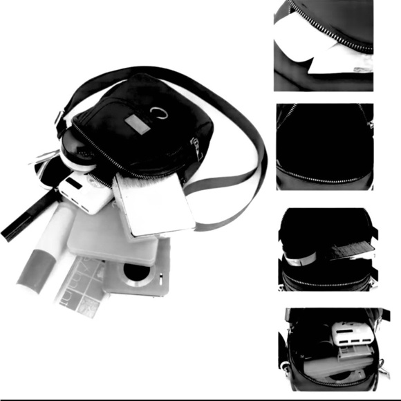 Lightweight Black Nylon Crossbody Bag with Multiple Zippered Compartments NWOT - Picture 5 of 11